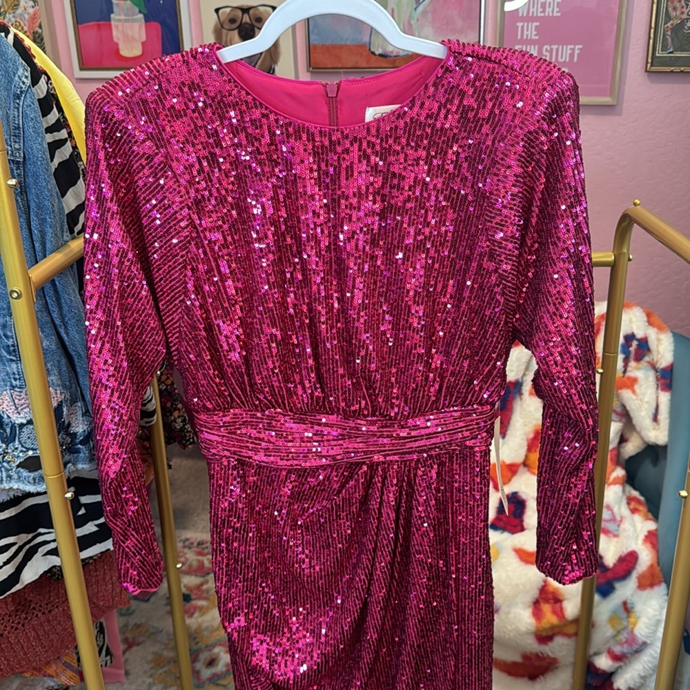 Eliza J Pink Sequin Dress - Picture 3 of 8